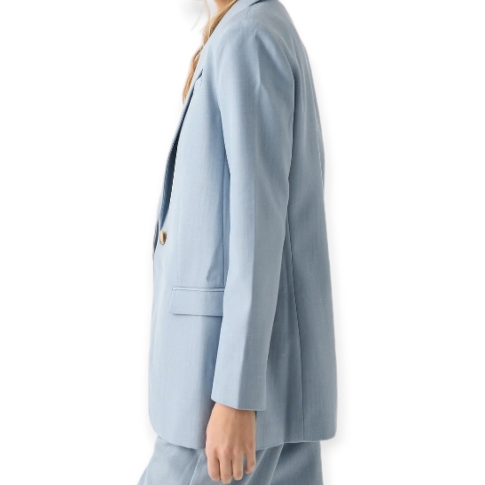 St Agni Slate Blue Wool Blend Blazer Medium NWT - Picture 4 of 9